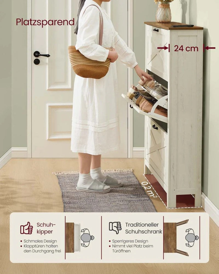 Skoskab med 3 låger til 18-24 par