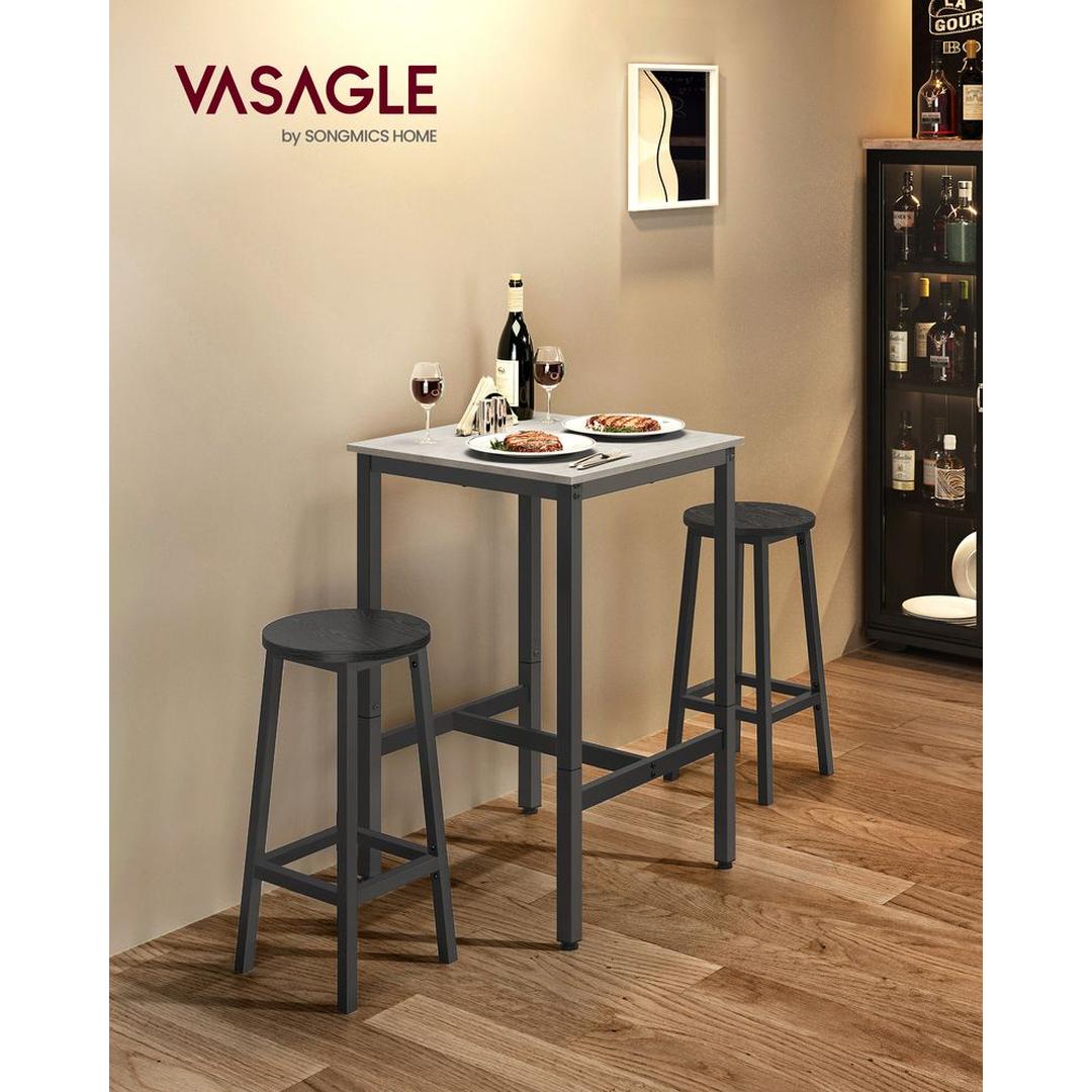 Barbord med stålstel – kvadratisk bord i industriel stil, 60 × 60 × 92 cm