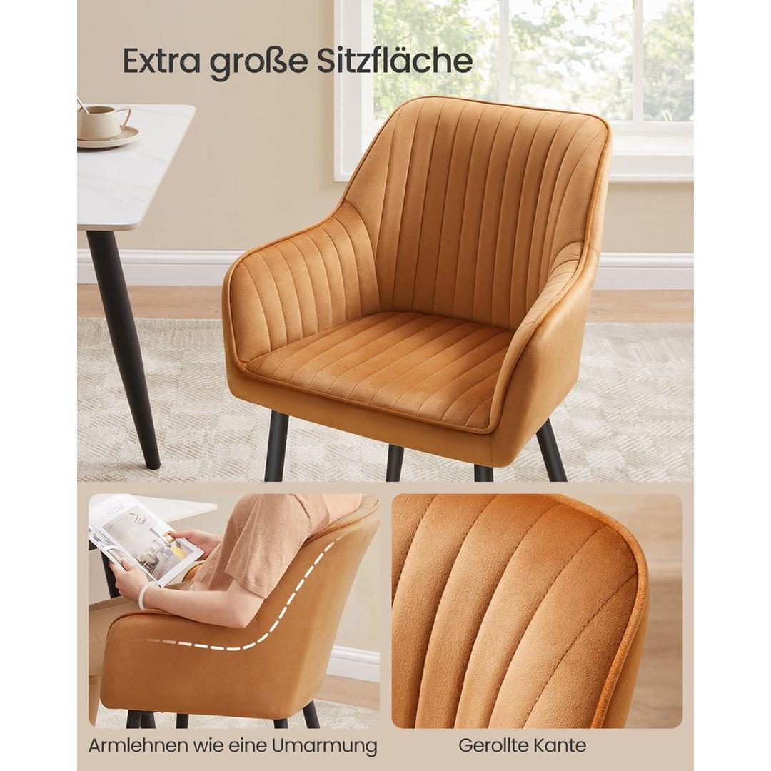 Ruskindsspisebordsstol – fås i sæt af 1 til 6 stk. – behagelig stol til spisestue eller køkken