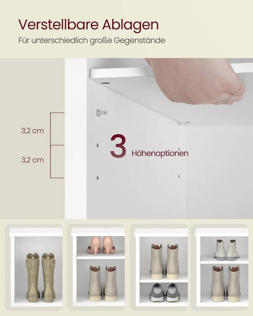 Skobænk med 6 åbne rum landlig stil