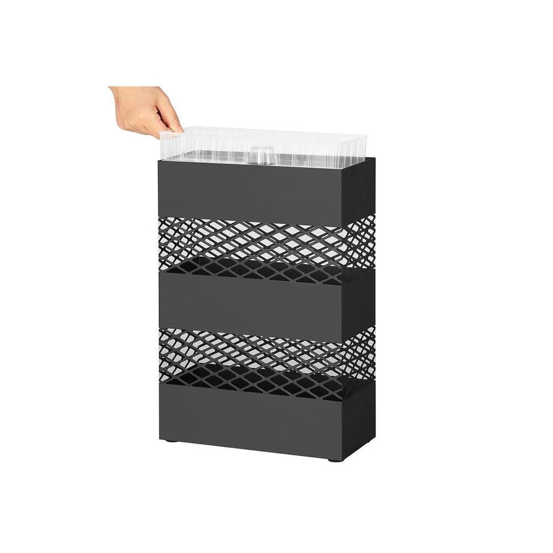 Paraplystativ med 4 Kroge – Metal Paraplyholder med Drypbakke i Antracit