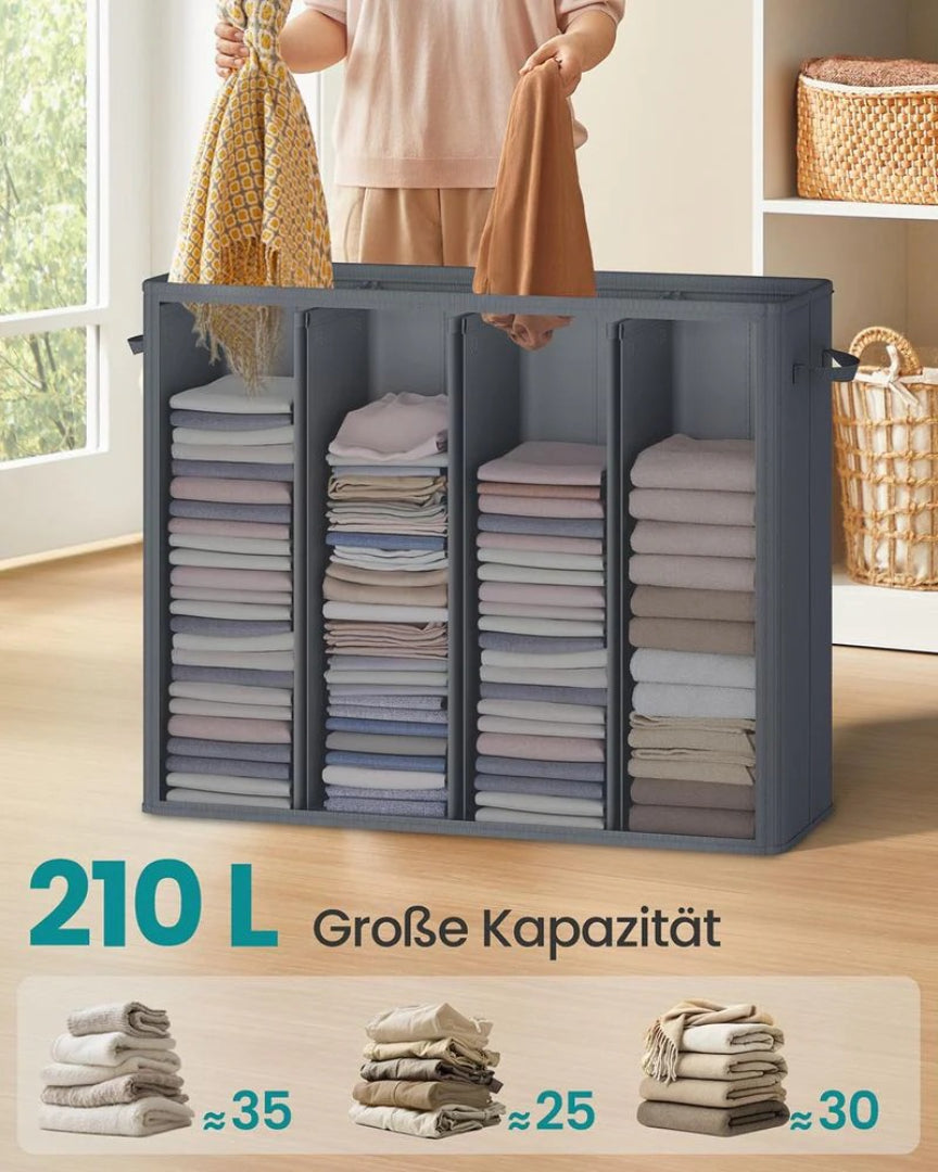 3-delt vasketøjskurv med låg og aftagelig pose