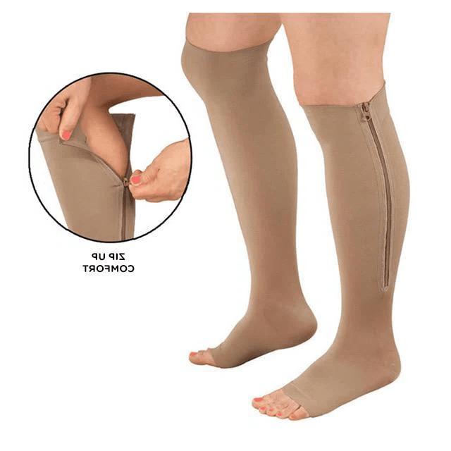 Kompressionsstrømper med lynlås til trætte ben – billede 10