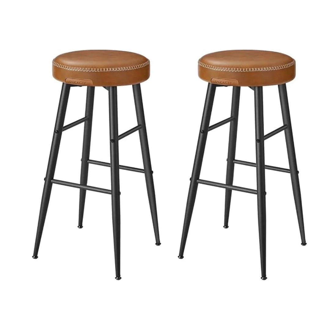 Barstole sæt med 2 med justerbare ben og fodstøtte