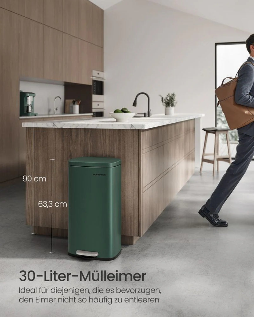 Affaldsspand 30L pedalspand i rustfrit stål