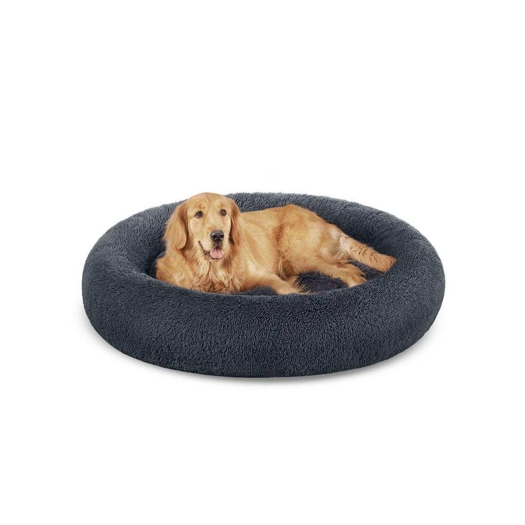 Donut hundekurv med memoryskum – ekstra blød plys – aftagelig fyldning – skridsikker bund