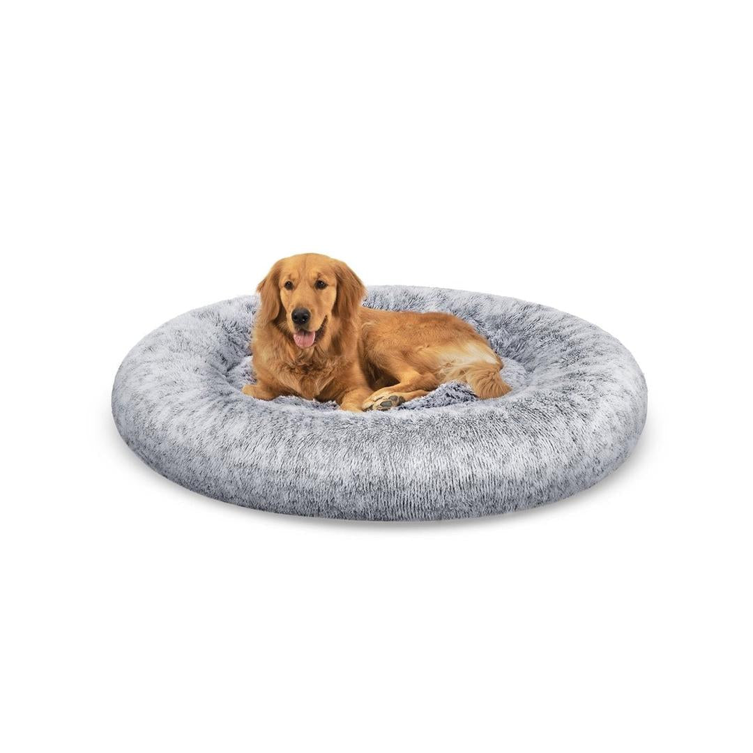 Donut hundekurv med memoryskum – ekstra blød plys – aftagelig fyldning – skridsikker bund
