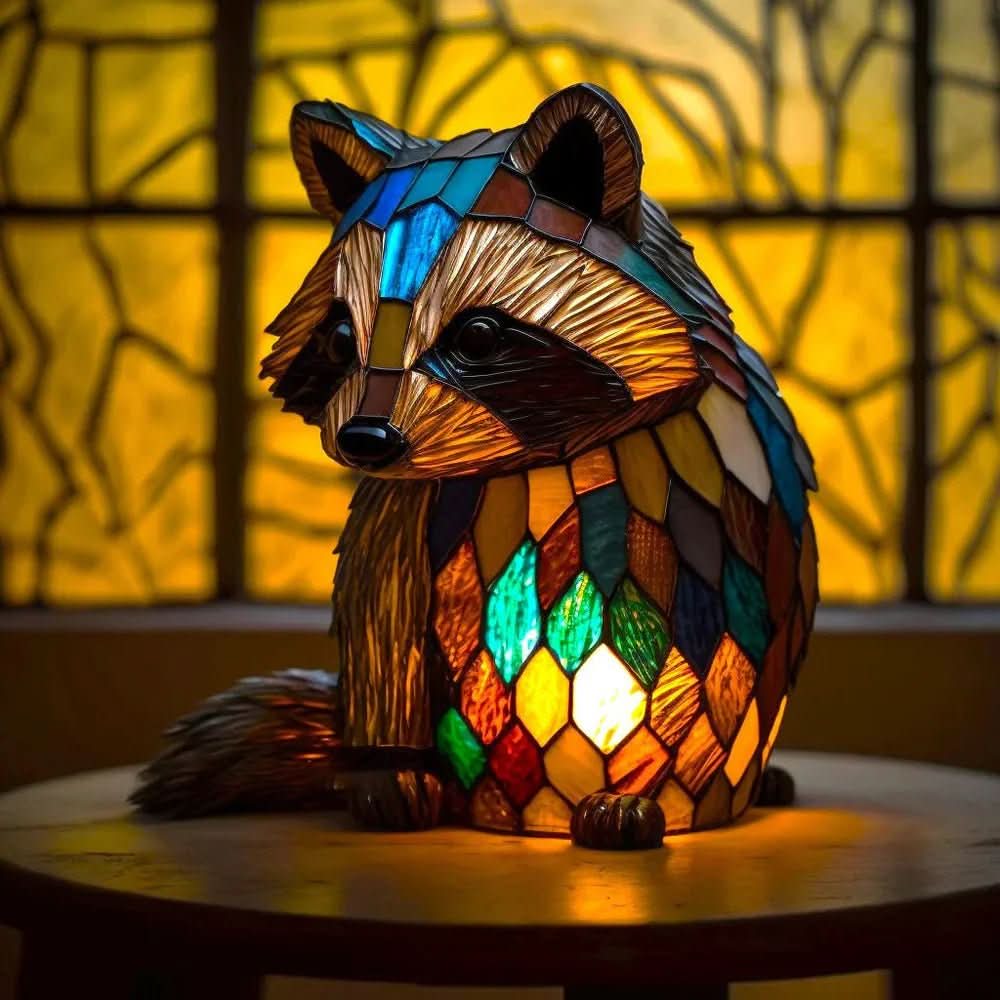 DYRGLANS bordlampe i glas med dyremotiv – billede 5