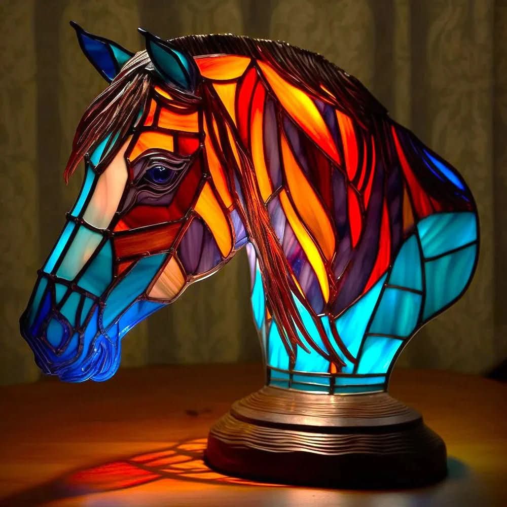 DYRGLANS bordlampe i glas med dyremotiv – billede 12