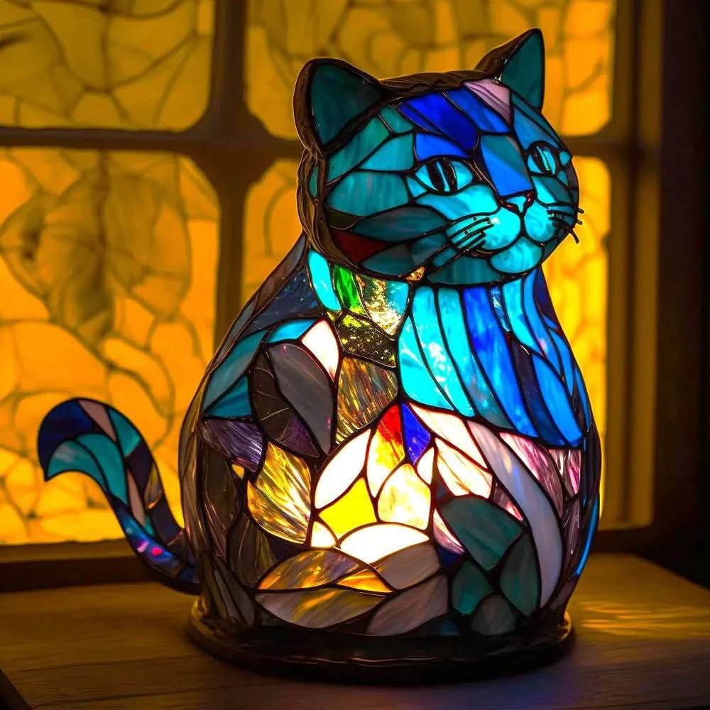 DYRGLANS bordlampe i glas med dyremotiv – billede 16