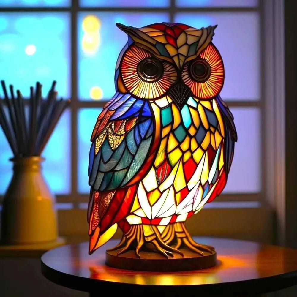 DYRGLANS bordlampe i glas med dyremotiv – billede 17