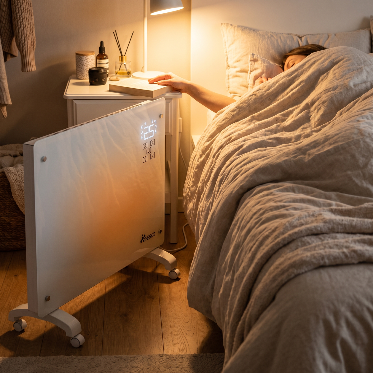 Elektrisk glaspanel elvarmer med termostat – billede 5