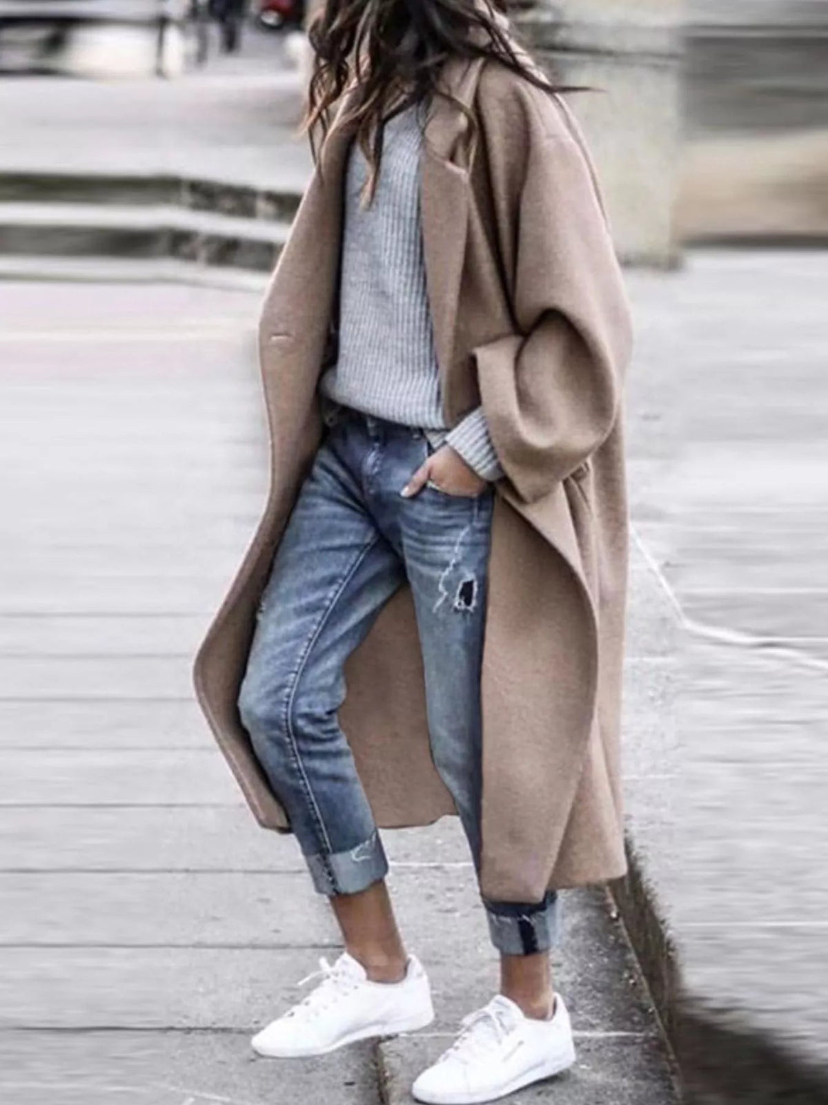 ELLEVANG oversized lang frakke til damer – billede 3