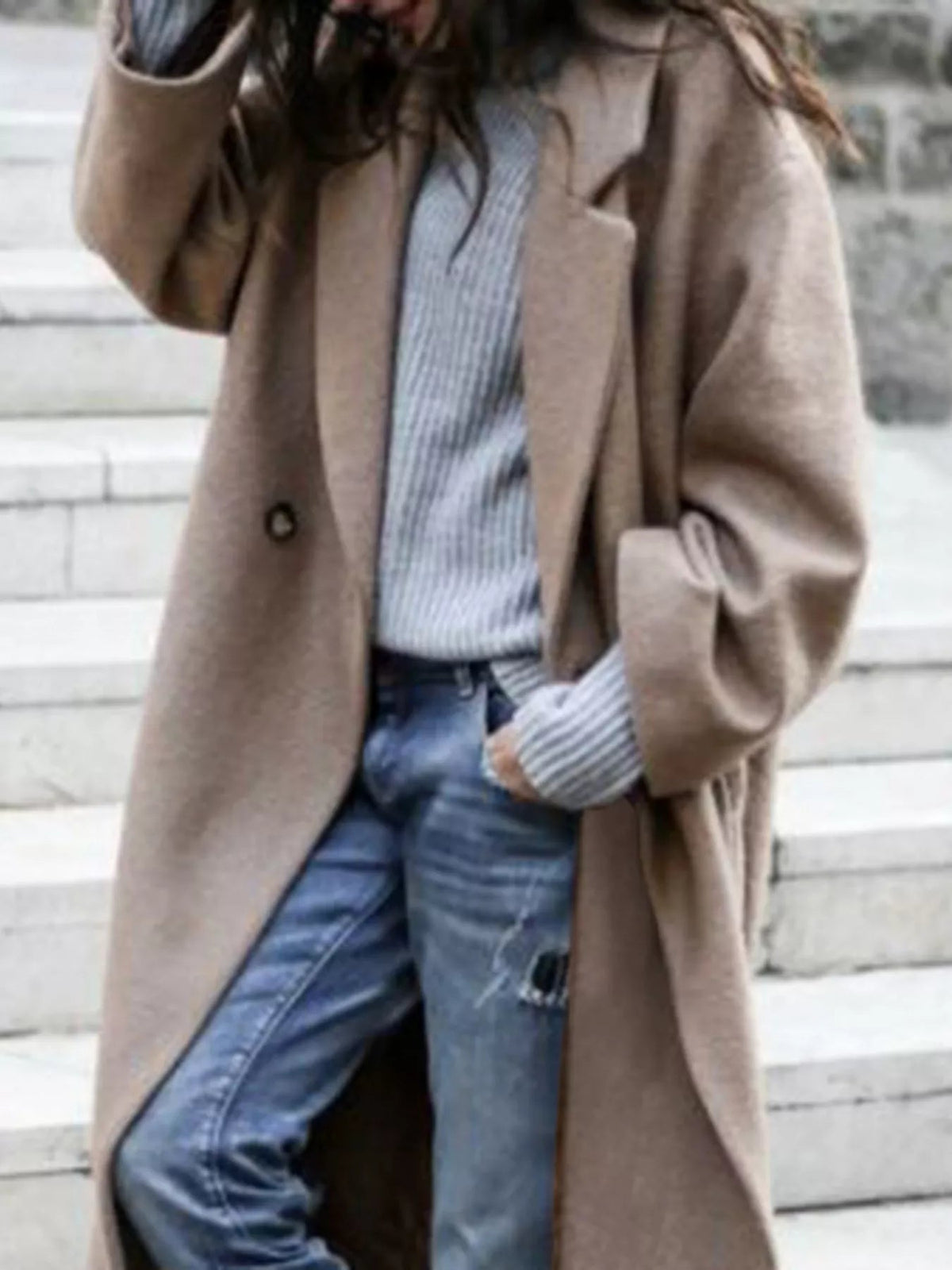 ELLEVANG oversized lang frakke til damer – billede 4