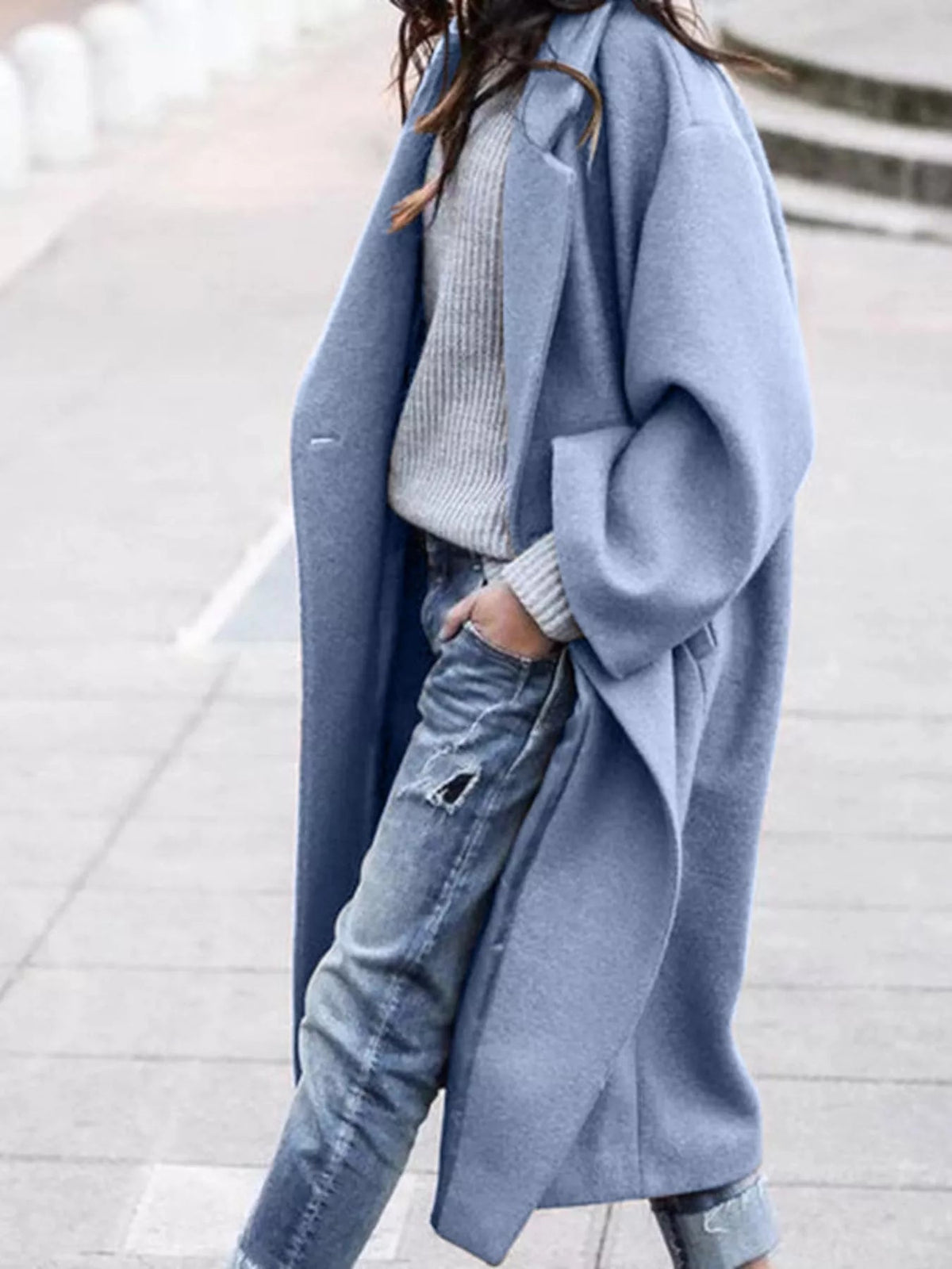 ELLEVANG oversized lang frakke til damer – billede 8