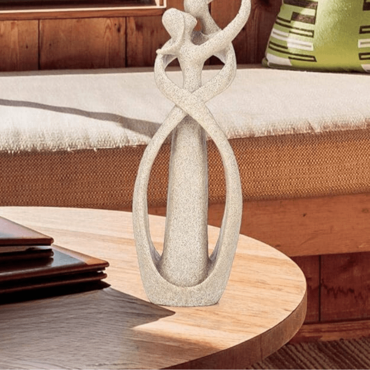 FAVNSTEN abstrakt skulptur i resin, 25 cm høj – billede 5