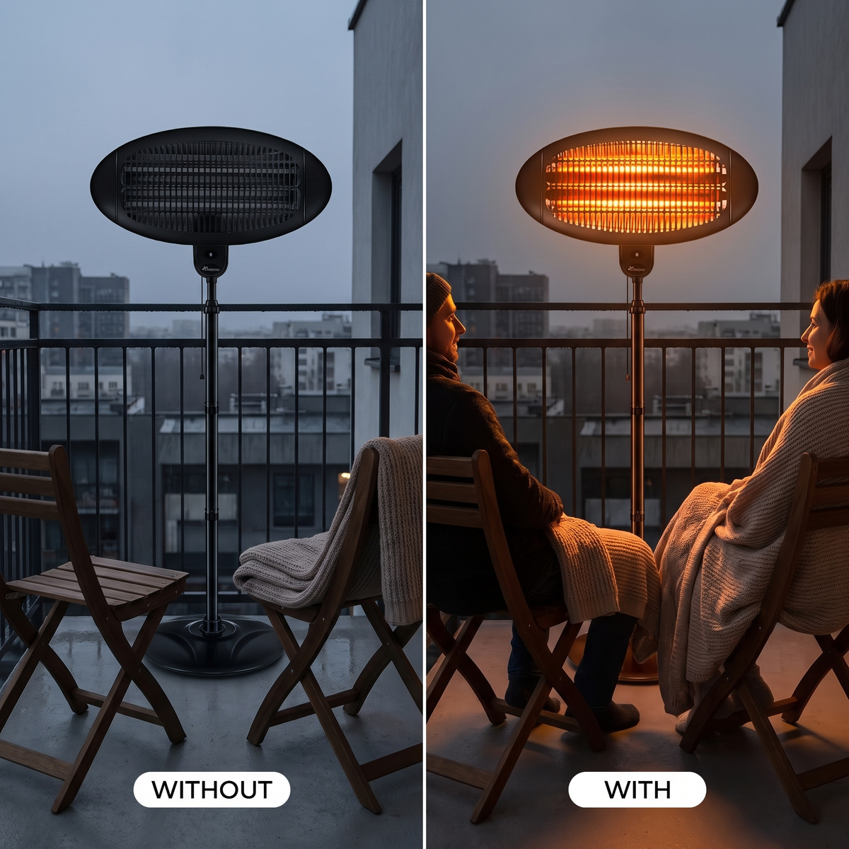 Fritstående infrarød terrassevarmer 2000 W – billede 4