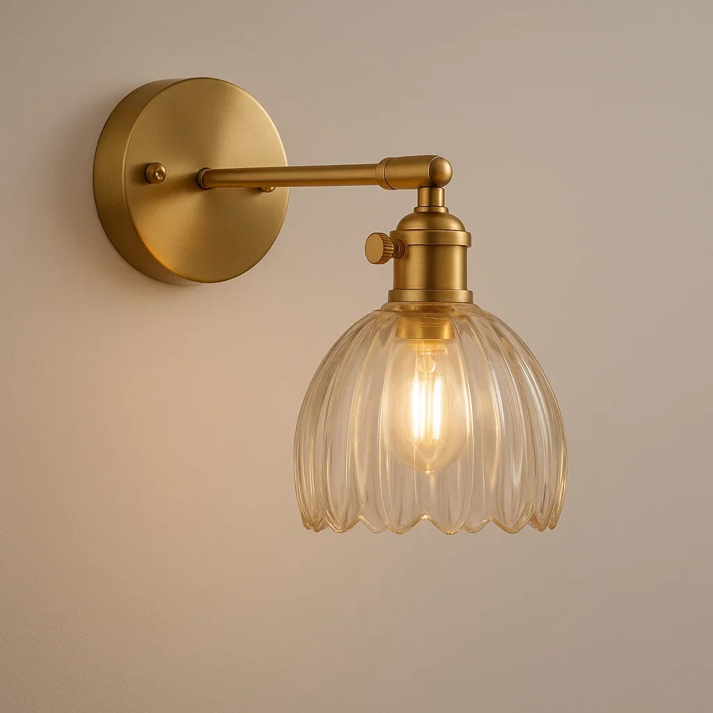 GLASLYNG retro væglampe i metal og glas – billede 4