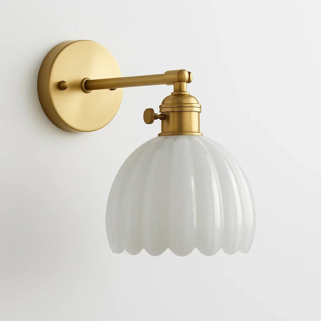 GLASLYNG retro væglampe i metal og glas – billede 6