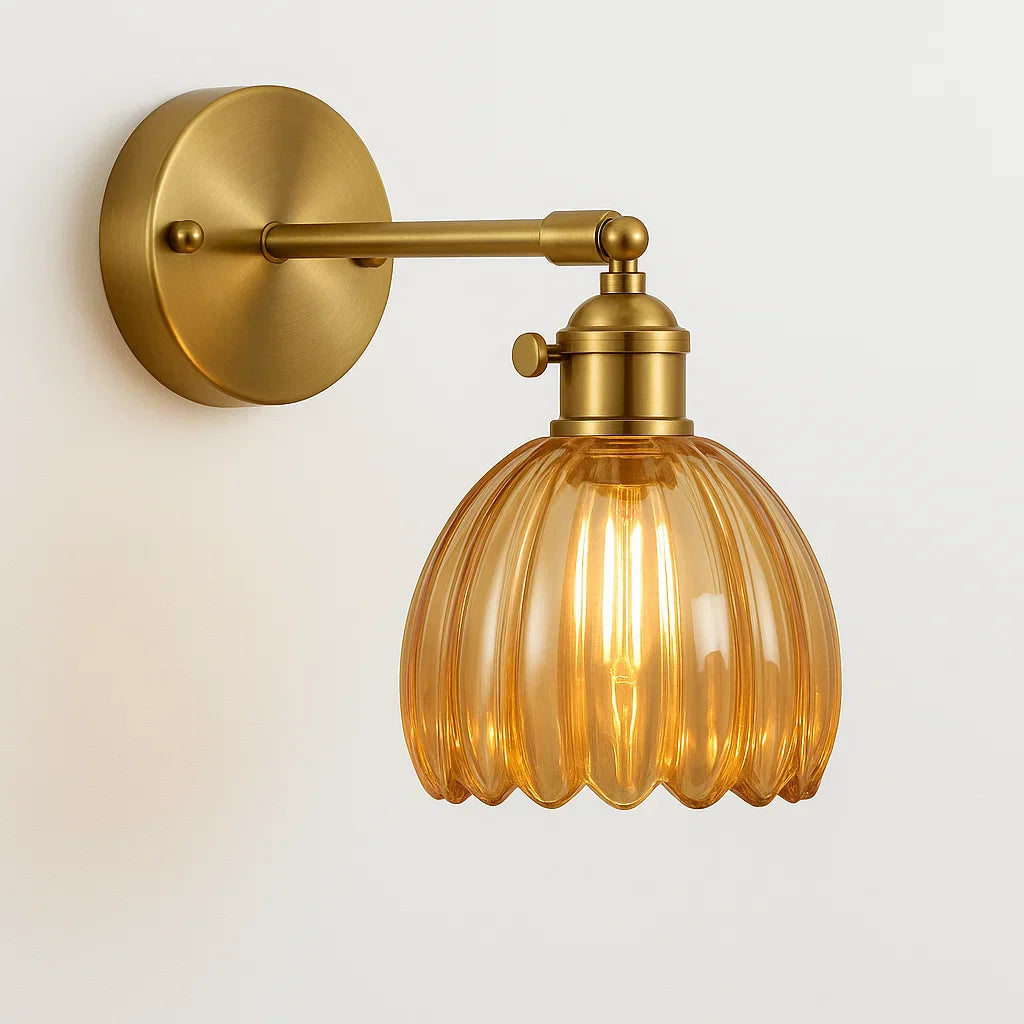 GLASLYNG retro væglampe i metal og glas – billede 8
