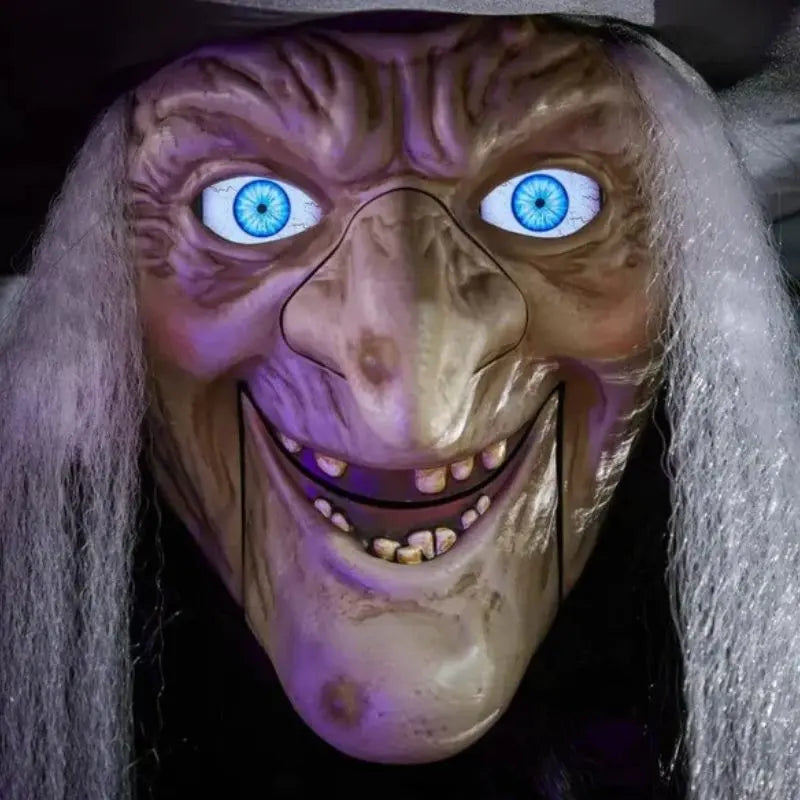 Bevægelig halloweendekoration med flyvende heks i 180 cm – billede 3