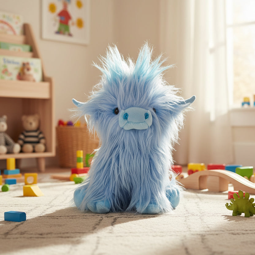 Blød bamse på 25 cm formet som en highland ko – billede 5