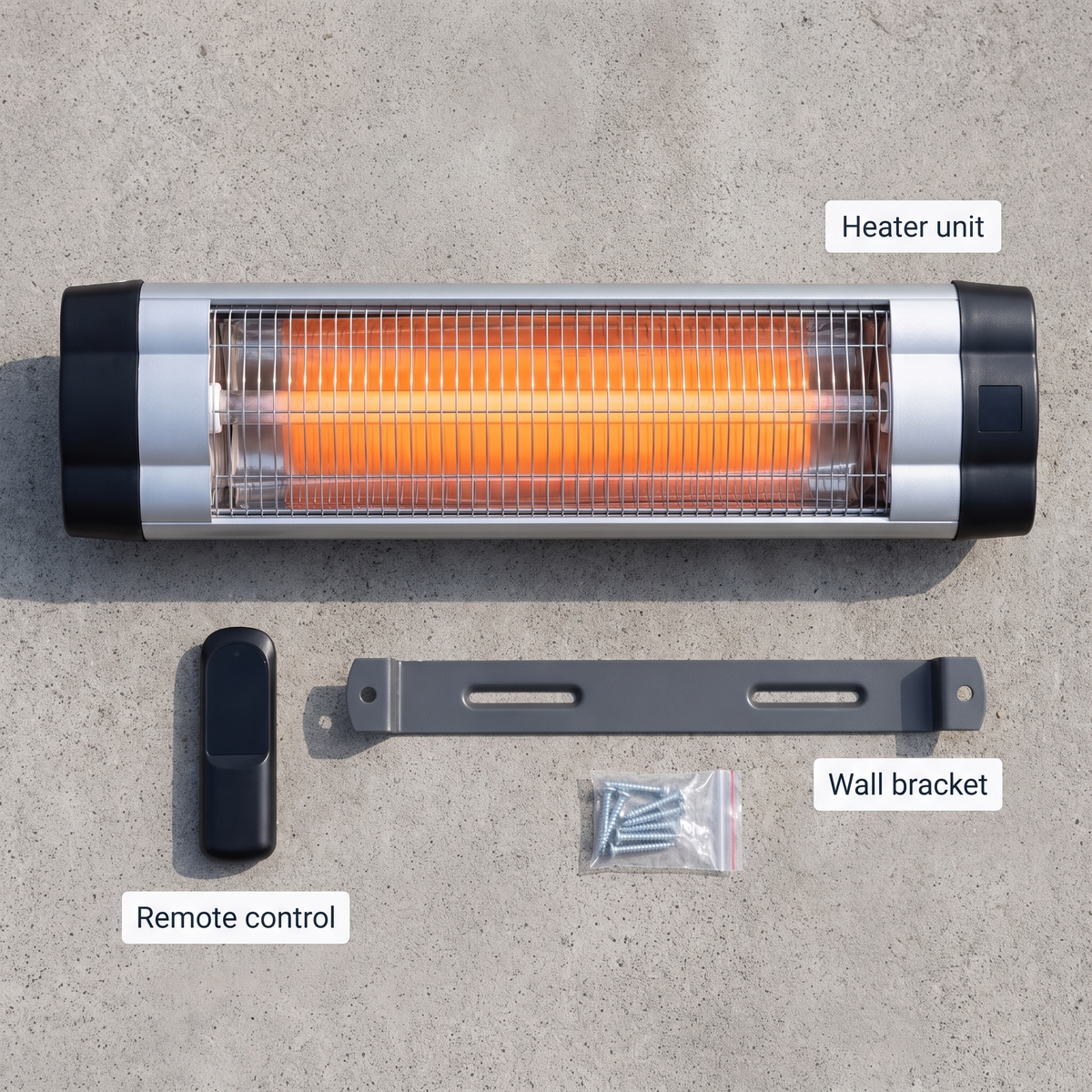 Infrarød terrassevarmer 2500 W til vægmontering – billede 6
