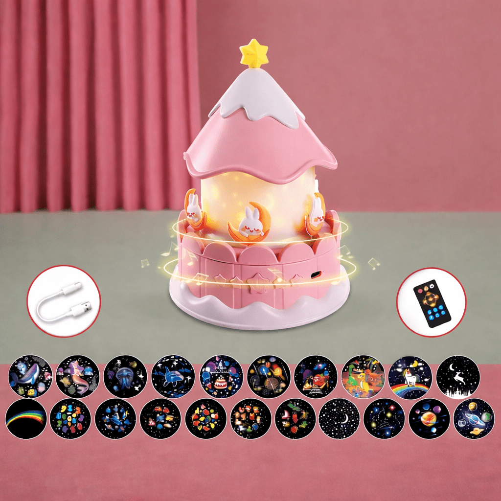 Musikalsk stjerneprojektor med 12 lystemaer til børneværelset – billede 9