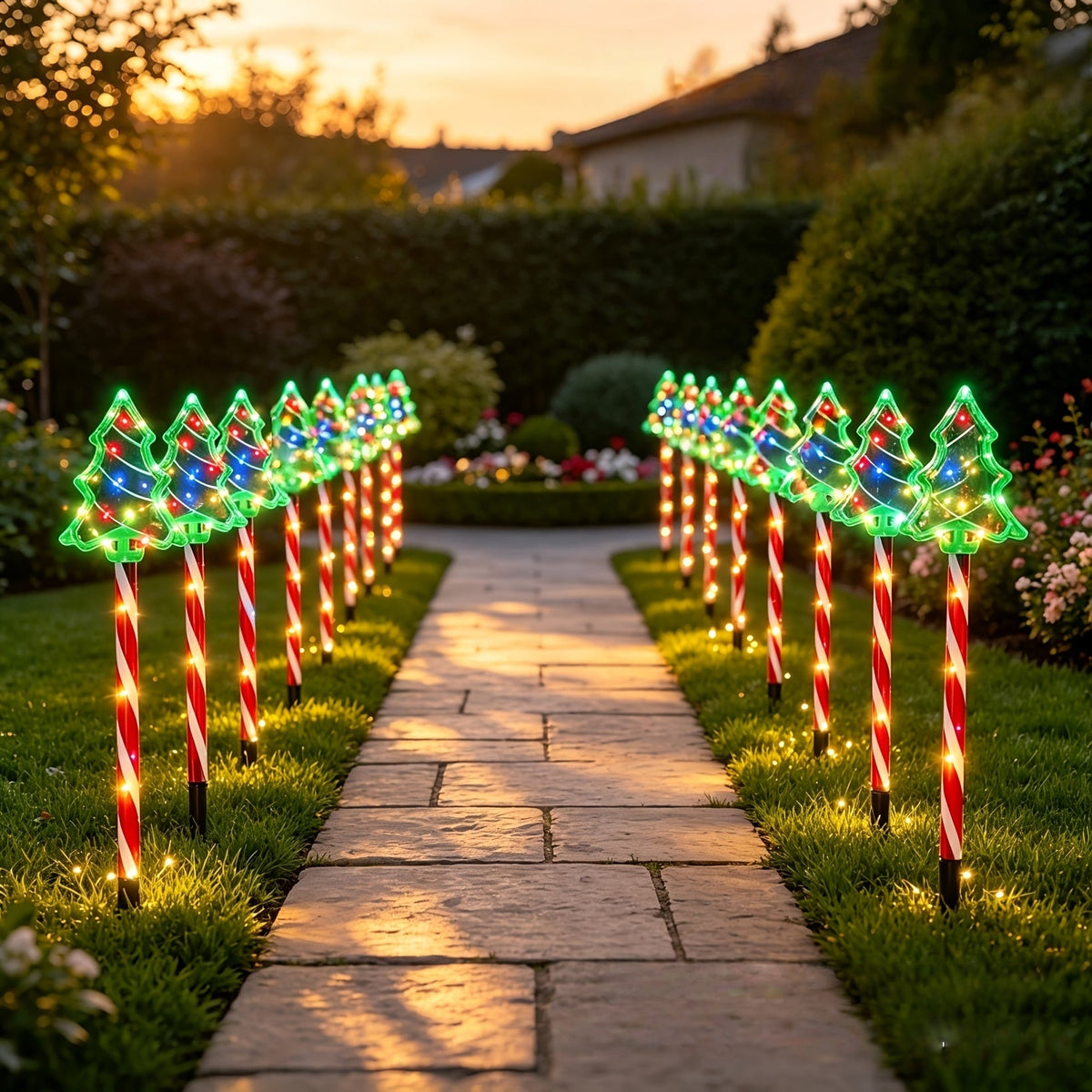 Farveskiftende solcellelampe med jordspyd, billede 8
