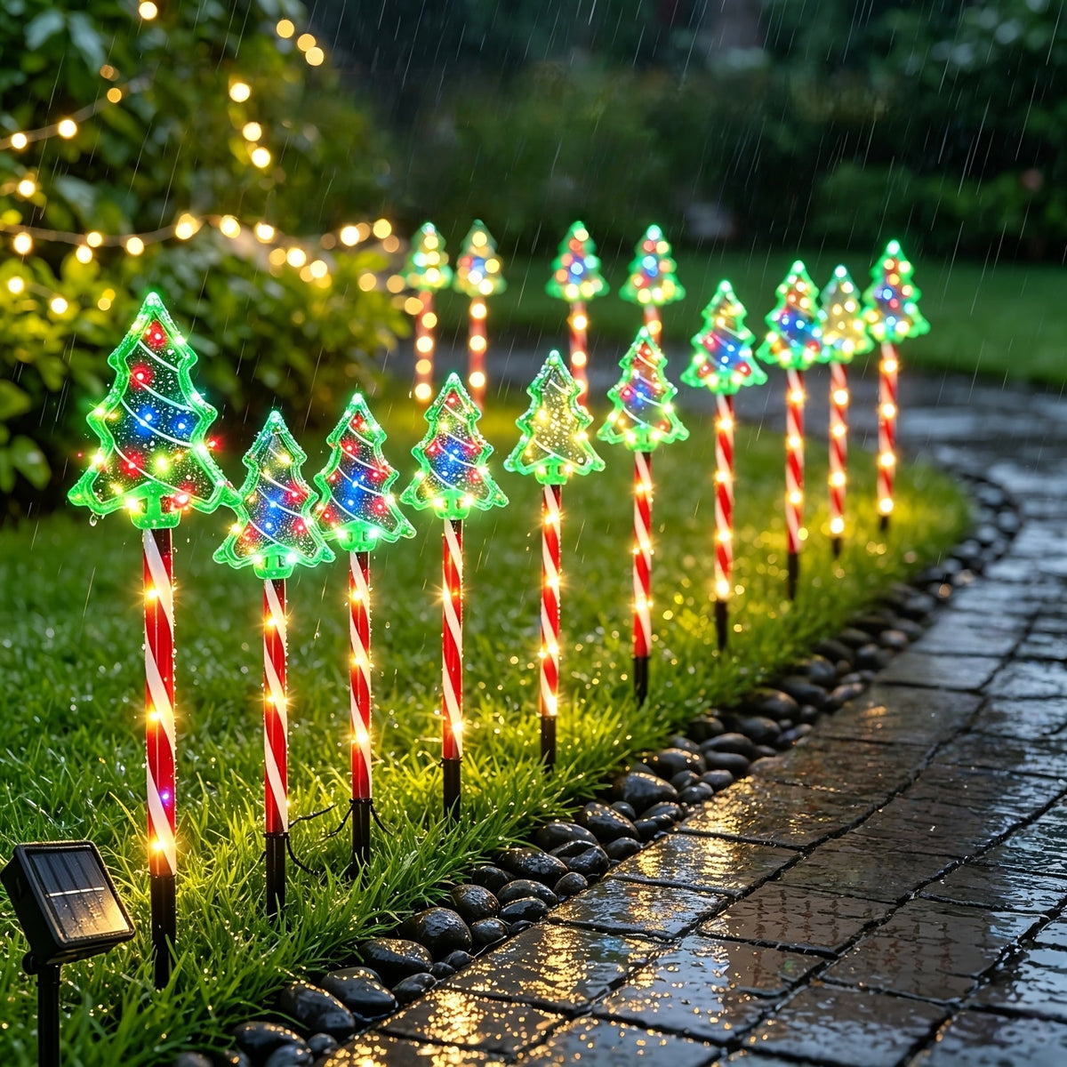 Farveskiftende solcellelampe med jordspyd, billede 13