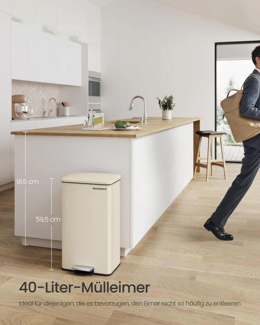 40L pedalspand med soft close låg og stål krop – produktvisning 5 | Noreva Home