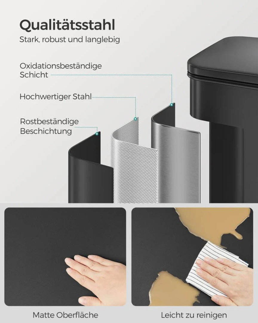 40L pedalspand med soft close låg og stål krop – produktvisning 6 | Noreva Home