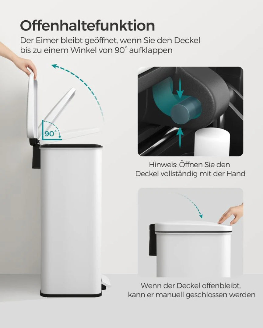 40L pedalspand med soft close låg og stål krop – produktvisning 7 | Noreva Home