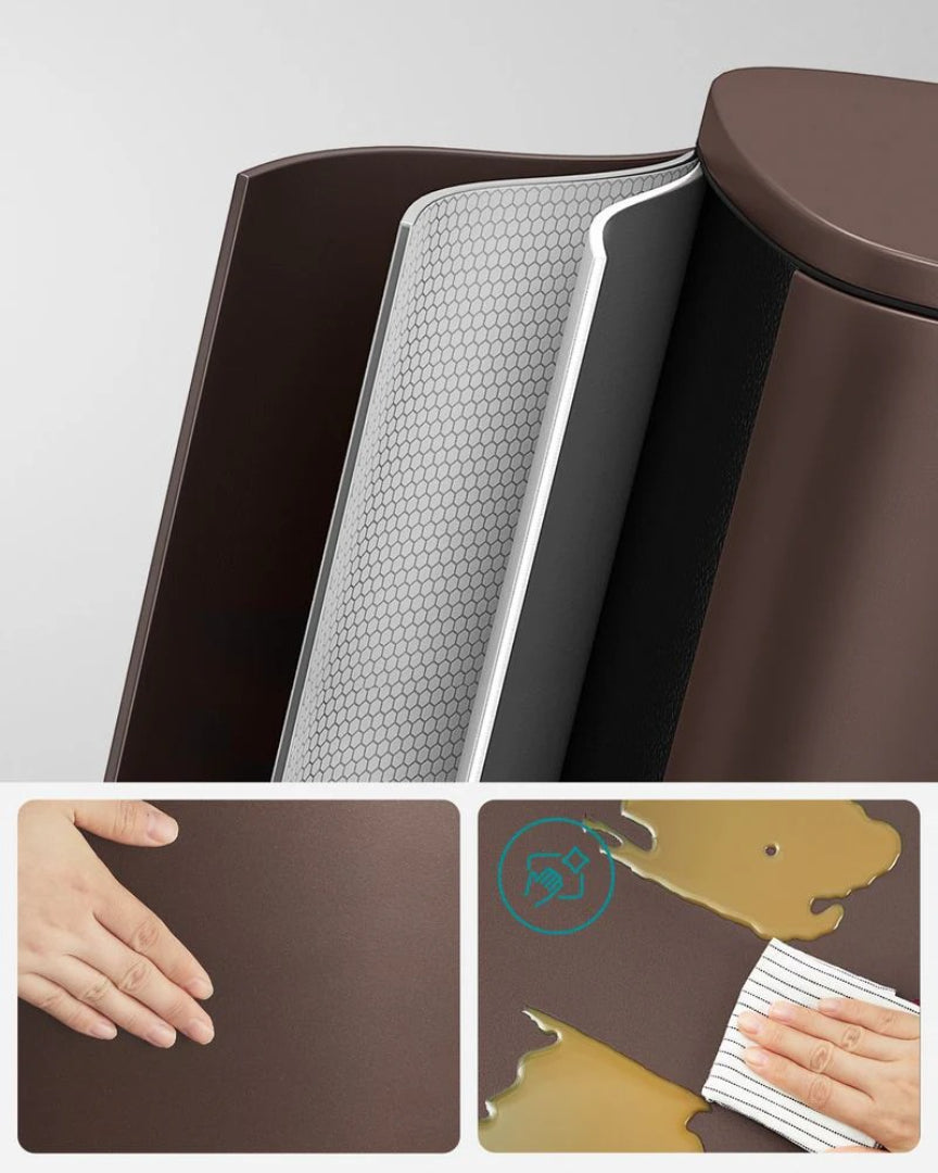 50L affaldsspand i rustfrit stål med pedal og soft-close låg – produktvisning 8 | Noreva Home