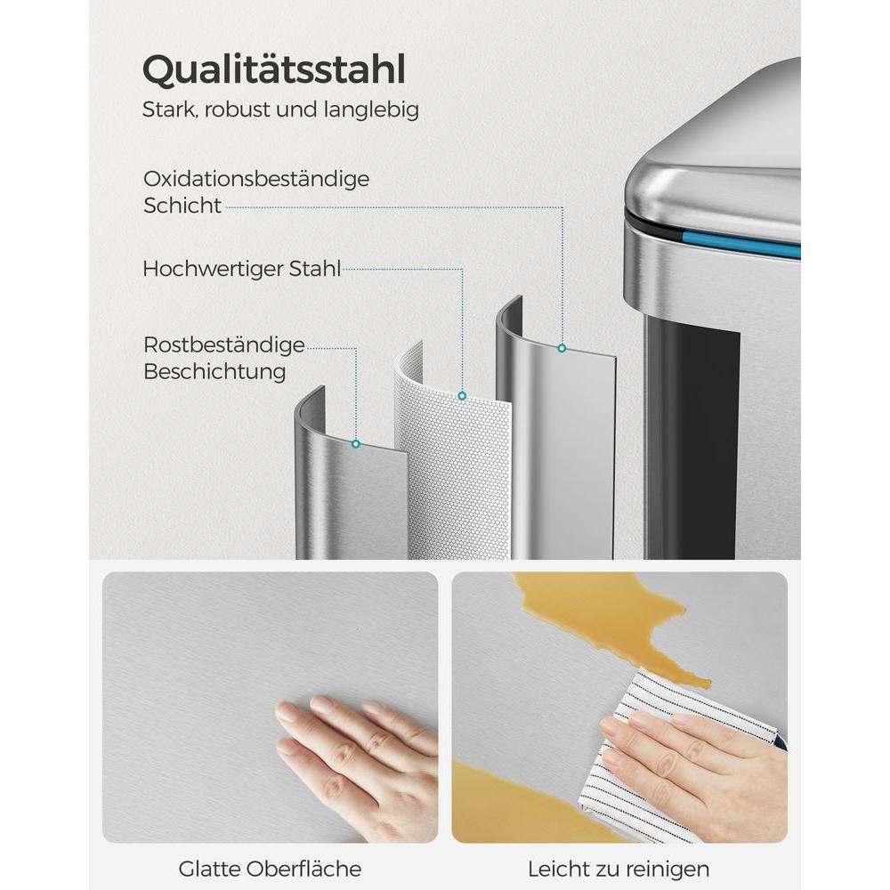 Affaldssorteringsspand 40 Liter med 2 Rum – Kompakt Skraldespand til Kildesortering – produktvisning 14 | Noreva Home