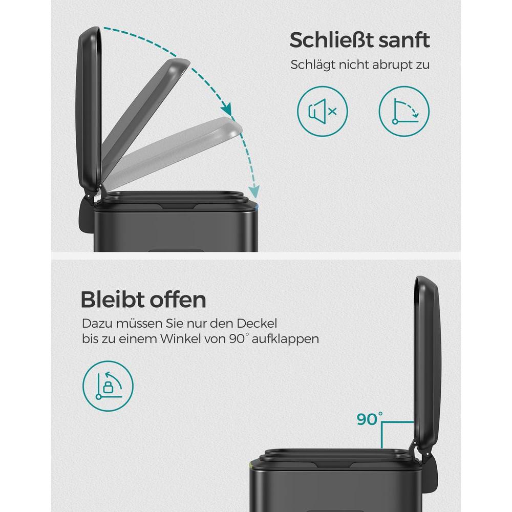 Affaldssorteringsspand 40 Liter med 2 Rum – Kompakt Skraldespand til Kildesortering – produktvisning 21 | Noreva Home