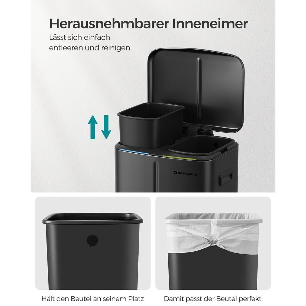 Affaldssorteringsspand 40 Liter med 2 Rum – Kompakt Skraldespand til Kildesortering – produktvisning 23 | Noreva Home
