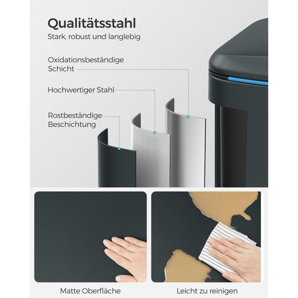 Affaldssorteringsspand 40 Liter med 2 Rum – Kompakt Skraldespand til Kildesortering – produktvisning 27 | Noreva Home