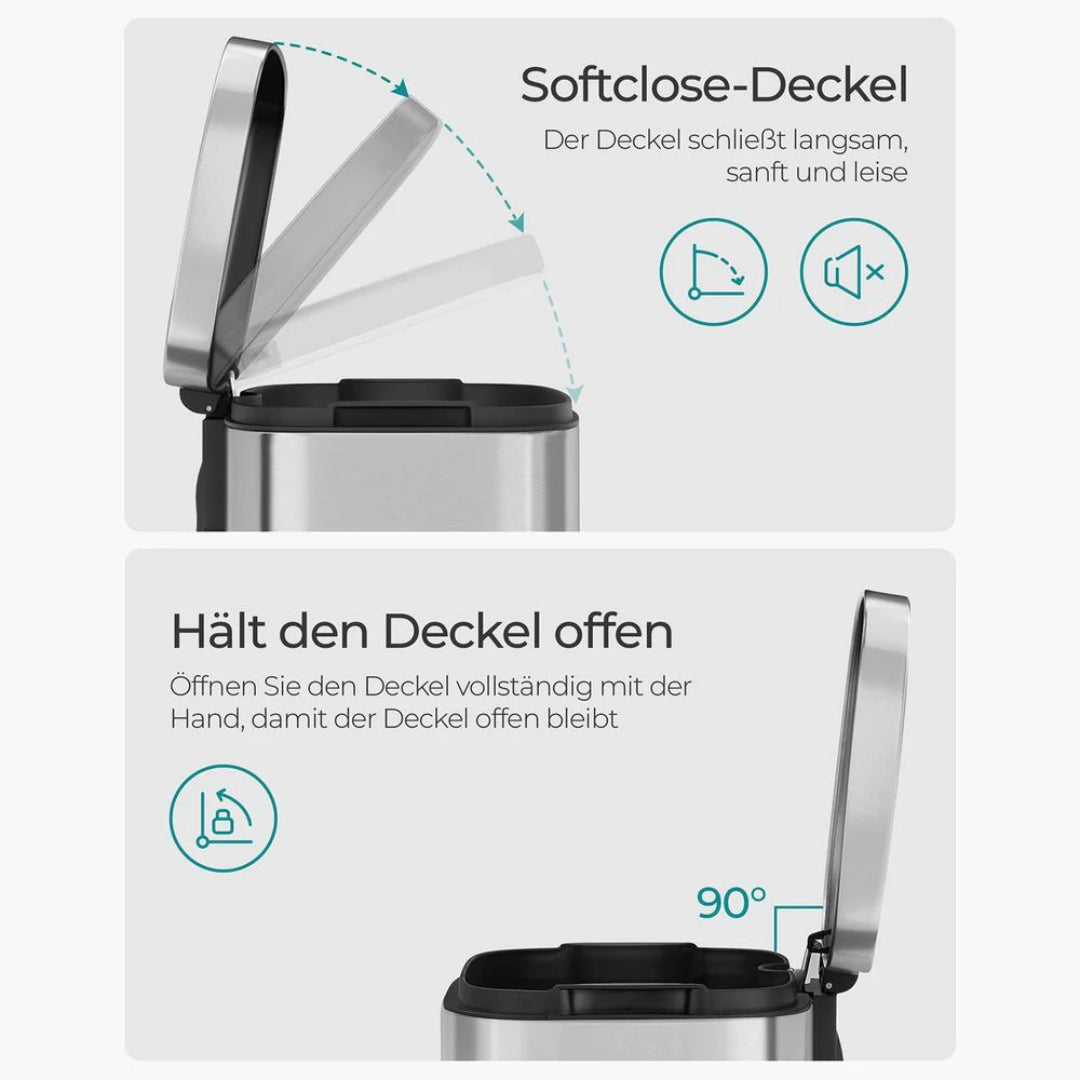 Affaldsspand 30L pedalspand i rustfrit stål – produktvisning 9 | Noreva Home