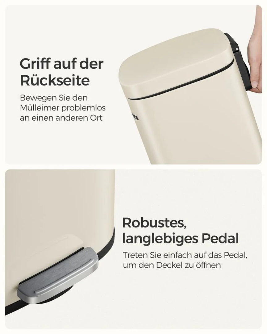 Affaldsspand 30L pedalspand i rustfrit stål – produktvisning 12 | Noreva Home