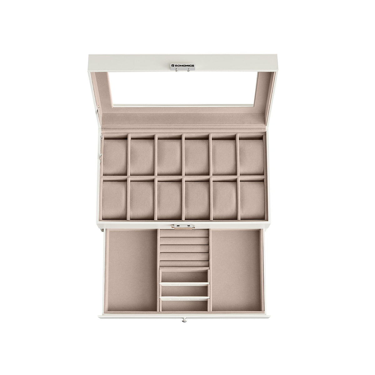 Aflåselig urboks med glaslåg og skuffe, 6, 8 eller 12 rum, produktvisning 9 | Noreva Home