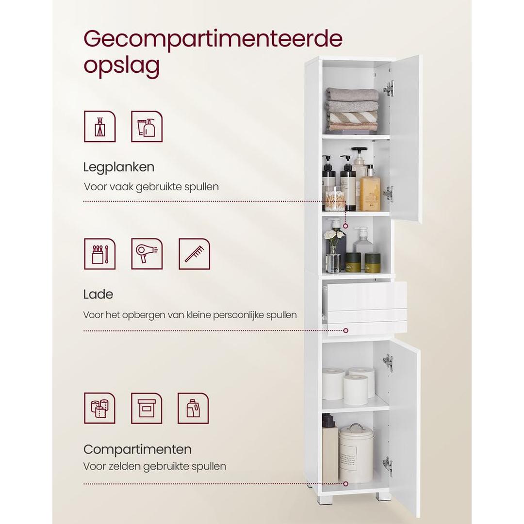 Badeværelsesskab 30 × 30 × 170 cm – Højskab med Over- og Underskab – produktvisning 4 | Noreva Home