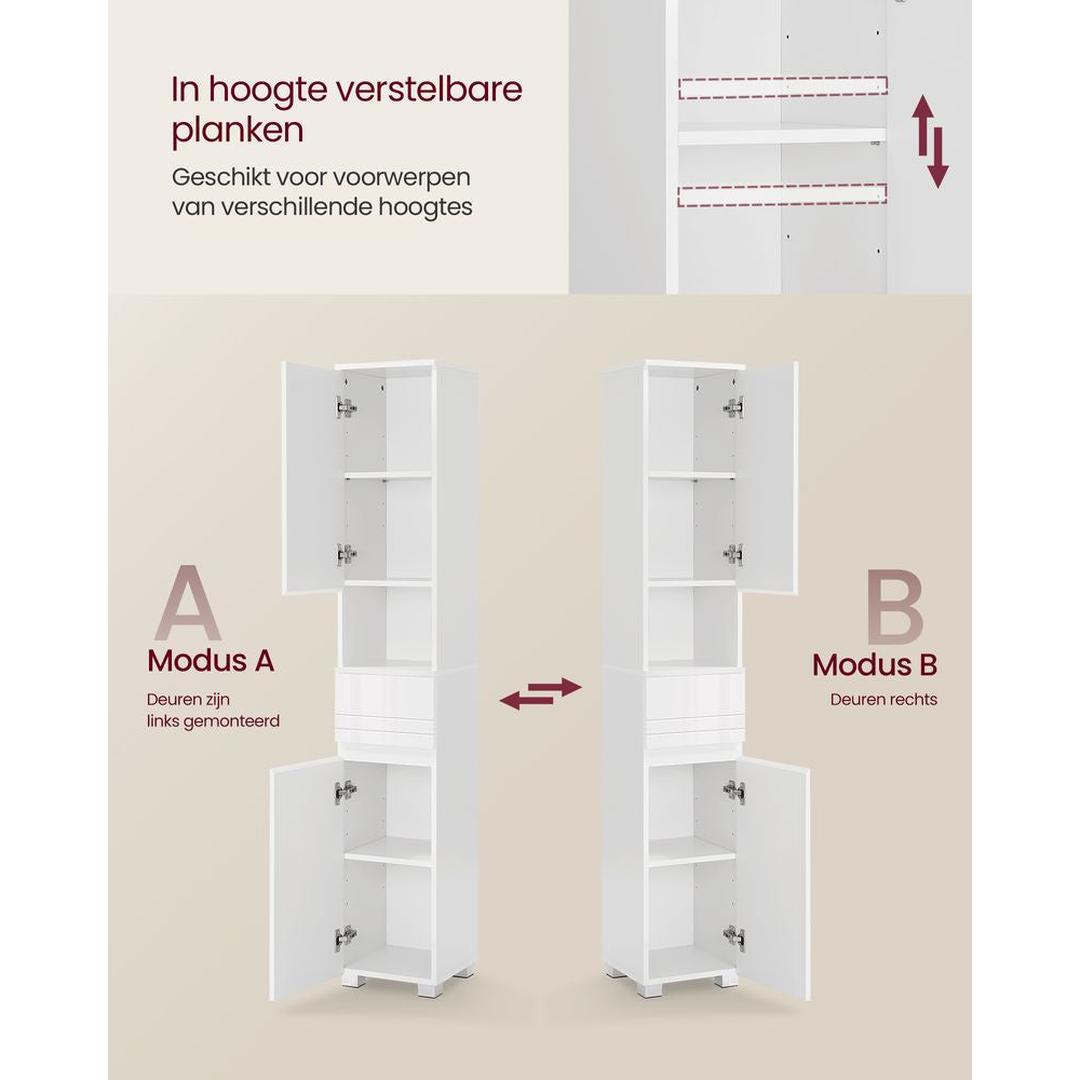 Badeværelsesskab 30 × 30 × 170 cm – Højskab med Over- og Underskab – produktvisning 5 | Noreva Home