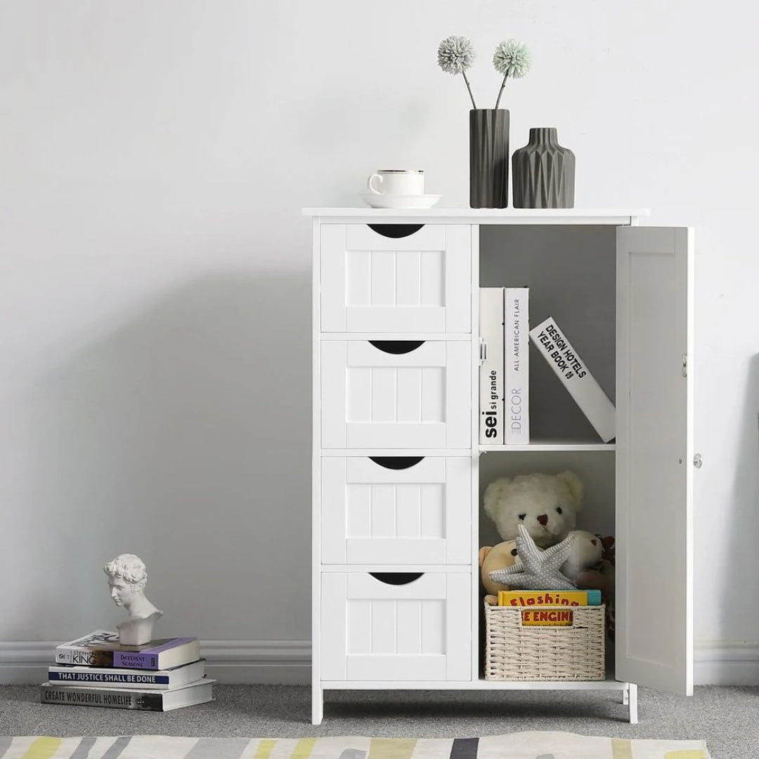 Badeværelsesskab med låge og skuffer – produktvisning 8 | Noreva Home