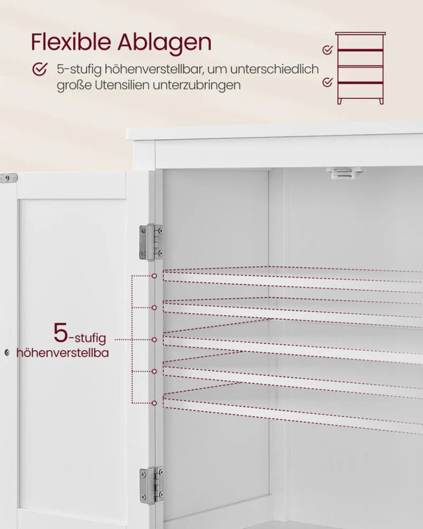 Badeværelsesskab med øvre og nedre opbevaringshylder – produktvisning 6 | Noreva Home