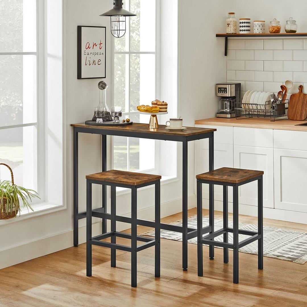 Barbordsæt i Industriel Stil – Højt Bord med Barstole til Køkken – produktvisning 4 | Noreva Home