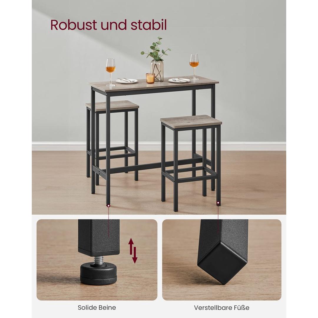 Barbordsæt i Industriel Stil – Højt Bord med Barstole til Køkken – produktvisning 11 | Noreva Home