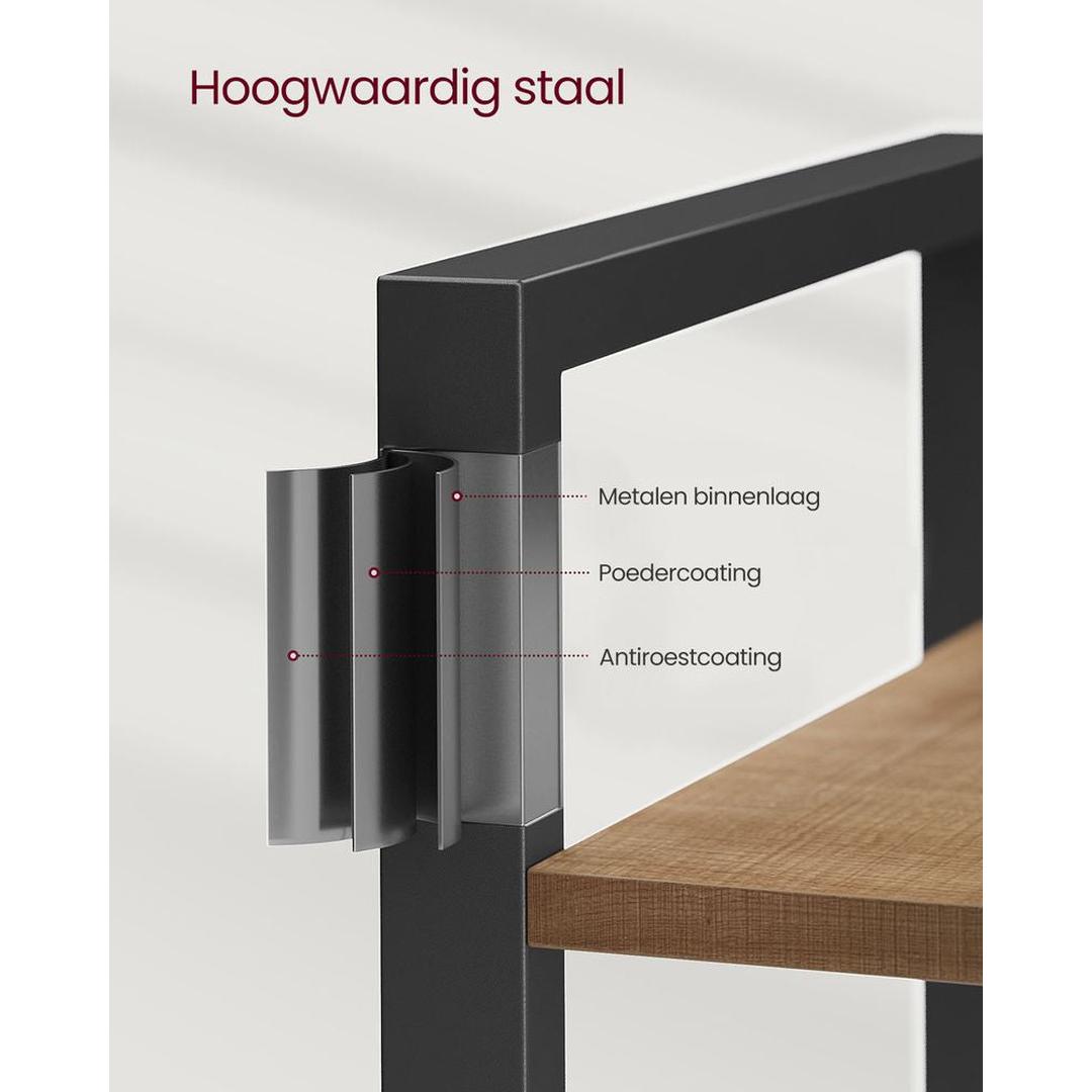 Bogreol med 6 Hylder – Industriel Opbevaringsreol af Stål og Spånplade – produktvisning 15 | Noreva Home