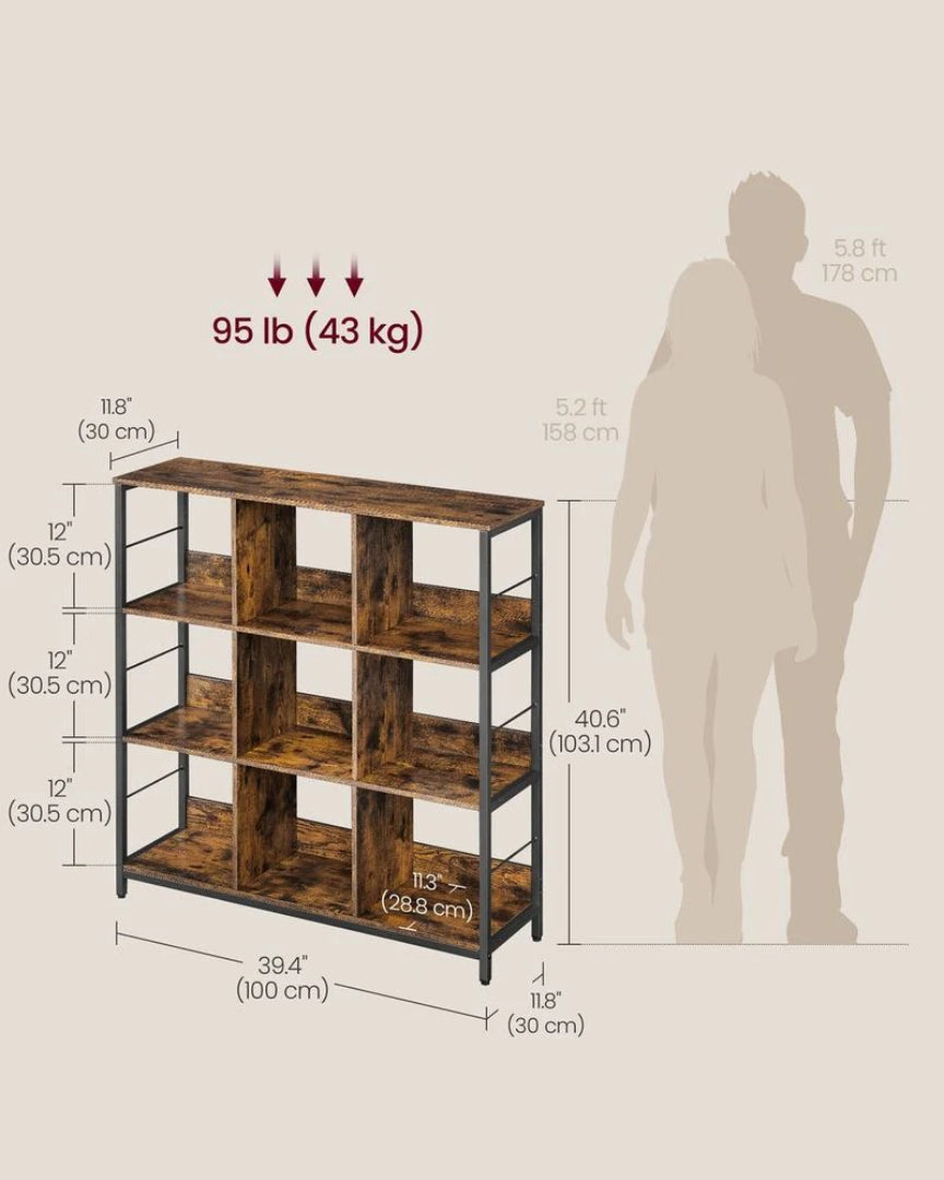 Bogreol med kubeformede rum, 47,2 in eller 39,4 in bred, produktvisning 10 | Noreva Home