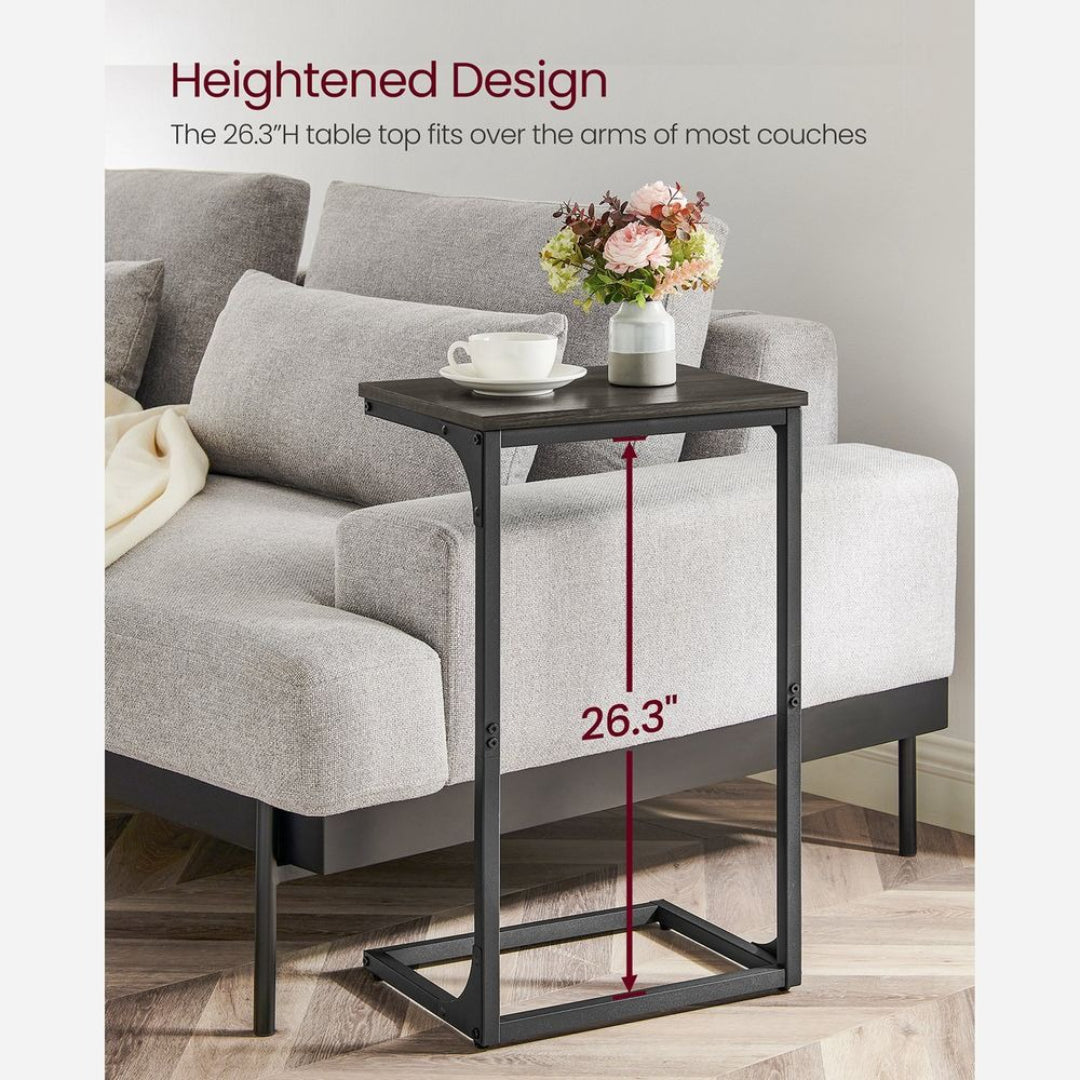 C-formet sidebord med metalstel og justerbare fødder, enkelt eller sæt med to, produktvisning 11 | Noreva Home